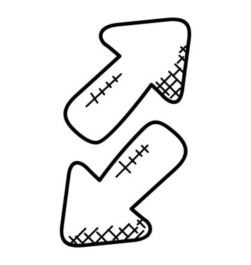 Yukarı ve aşağı yön okları vektör