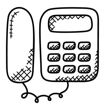 Telefonla sohbet, iletişim doodle tasarım simgesi