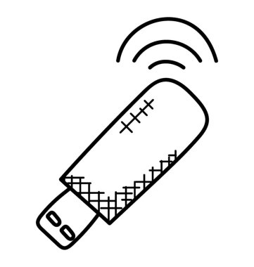  Wifi usb adaptörü bir doodle simge tasarım