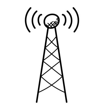Kablosuz Internet sinyal kule doodle simgesi tasarım