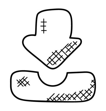 Aşağı ok gelen kutusu kavramı temsil eden bir posta kutusuyla