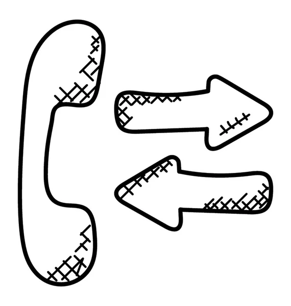 Receptor Teléfono Con Señal Llamadas Entrantes Salientes — Archivo Imágenes Vectoriales
