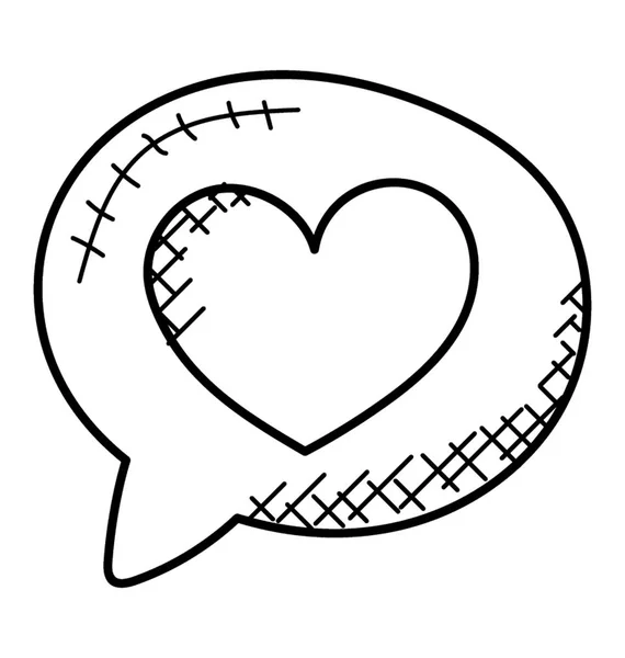 Coeur Dans Une Bulle Chat Ligne Sortir Ensemble Salle Chat — Image vectorielle