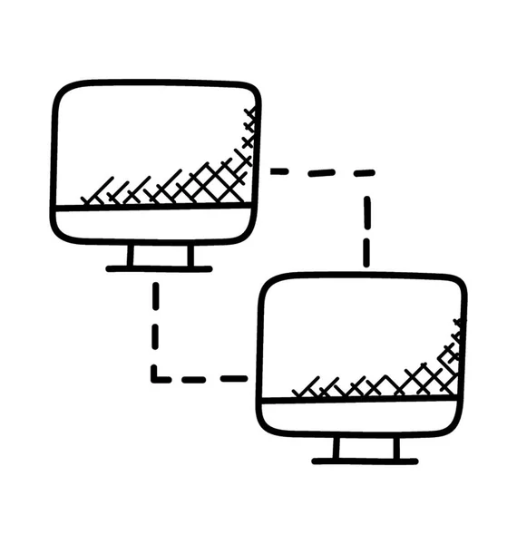 Computerfreigabe Über Servernetzwerk Client Server — Stockvektor