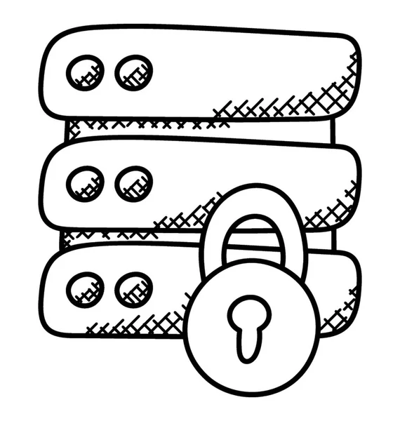 Beschermen Van Netwerk Met Dit Netwerk Beveiligingspictogram Doodle — Stockvector