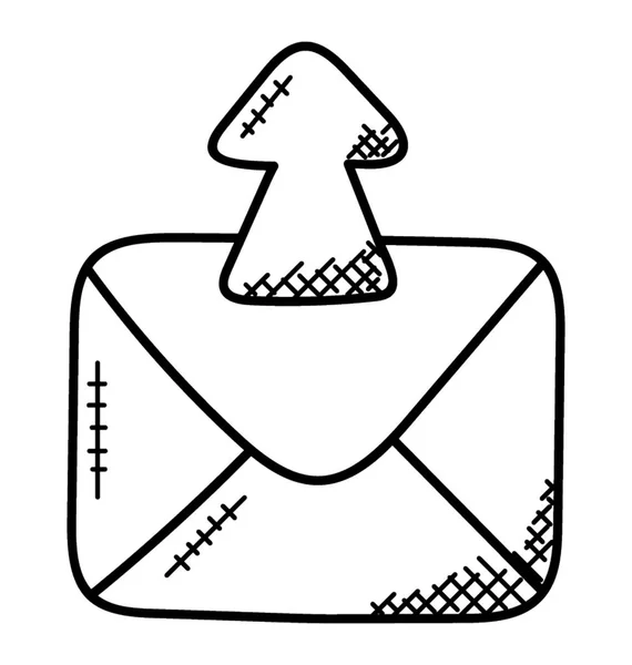 Lettre Enveloppe Fermée Avec Flèche Vers Haut Boîte Aux Lettres — Image vectorielle