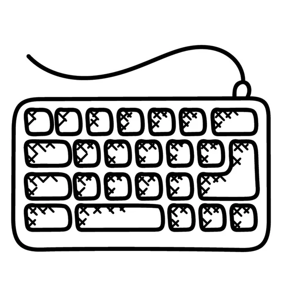 Dispositivo Digitação Ícone Doodle Teclado —  Vetores de Stock