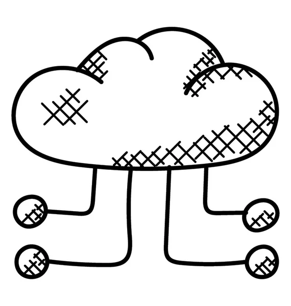 Diagramme Partage Réseau Cloud Computing — Image vectorielle