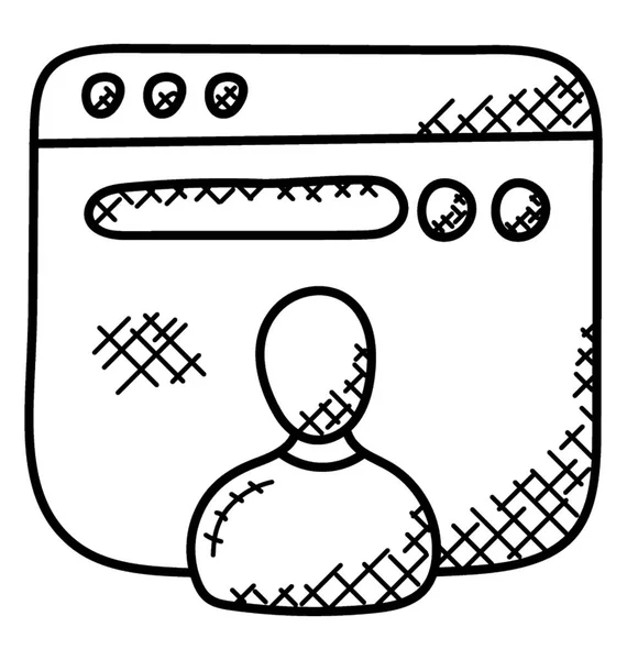 Doodle Icon Design Web Administrator — Stock Vector