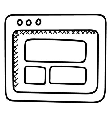 Web tasarım düzen simgesi doodle 