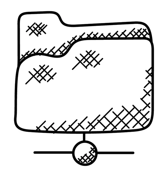 Netwerk Map Pictogram Doodle — Stockvector