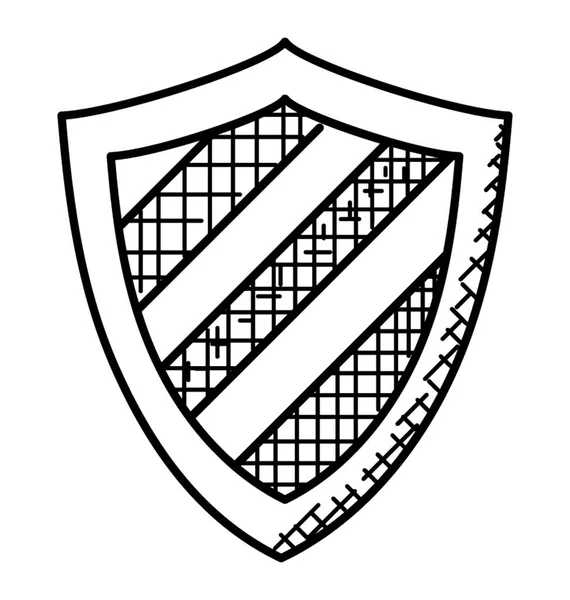 Doodle Icono Escudo Seguridad — Vector de stock