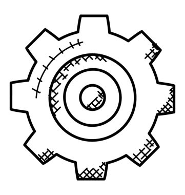 Dişli çark yönetim ve teknoloji sembolik