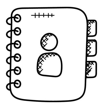 Adres defteri app simgesi doodle 