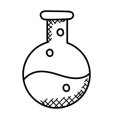 Laboratuvar araştırma konsepti için kimyasal şişe simgesi tasarımı