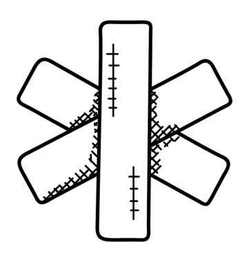 Hayat, acil sağlık hizmetleri küresel sembolü yıldızın 