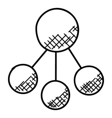 Bir kuruluş çizelgesi diyagramı veya hiyerarşi simgesi tasarım