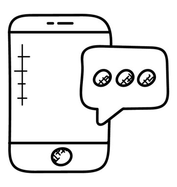 Sms ve sohbet, iletişim kavramı simge doodle