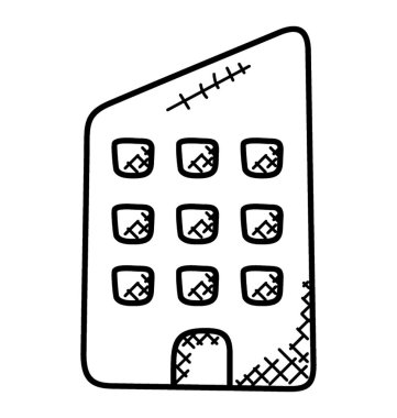 Ofis Binası Mimari doodle simgesi tasarım 