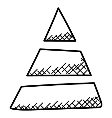Piramit Infographic şablonu üç düzeyleri ile