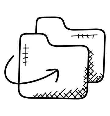 Bilgi paylaşımı veya klasör yedekleme doodle simgesi