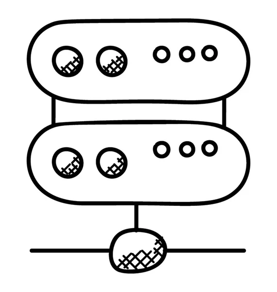 Serveur Web Connecté Internet Symbolisant Hébergement Web Partagé — Image vectorielle