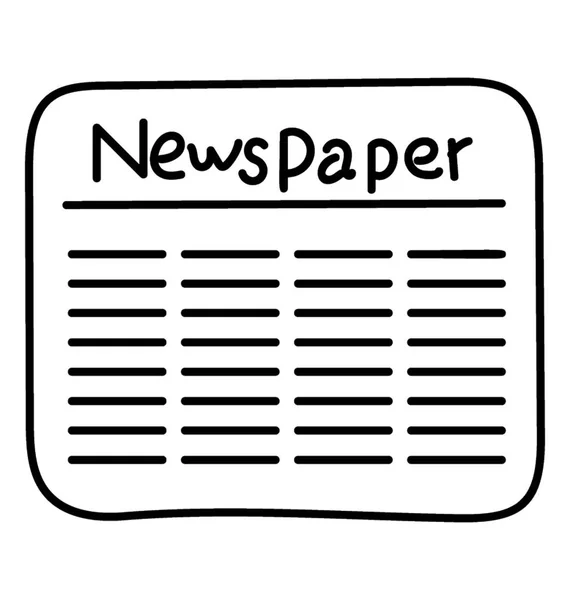 Jornal Uma Publicação Periódica Contendo Informações Escritas Sobre Eventos Atuais — Vetor de Stock