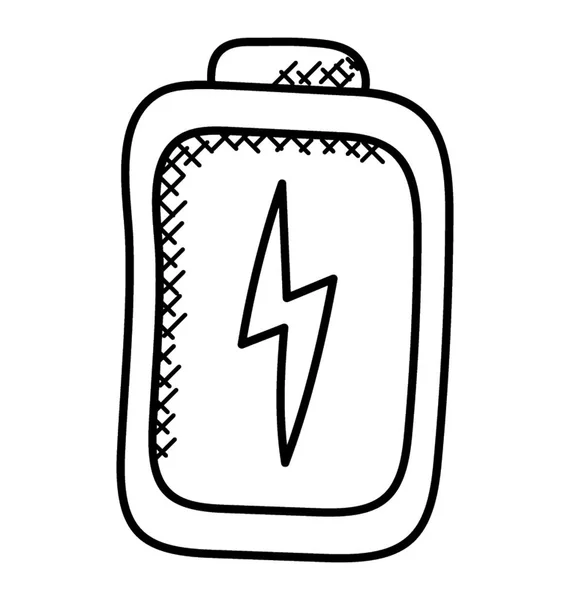 Batteriladdningsikon Symbol Doodle — Stock vektor