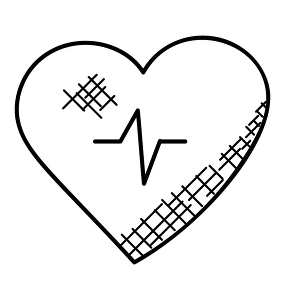 Coeur Avec Fréquence Cardiaque Concept Cardiogramme — Image vectorielle