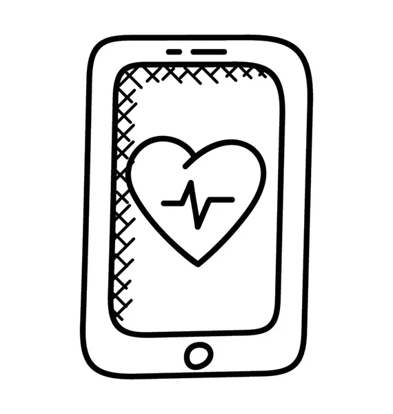 Écran Mobile Avec Fréquence Cardiaque Montrant Concept Application Fréquence Cardiaque — Image vectorielle