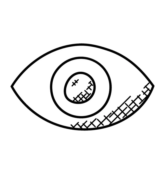 Auge Mit Ball Zeigt Konzept Des Hinsehens Und Beobachtens — Stockvektor