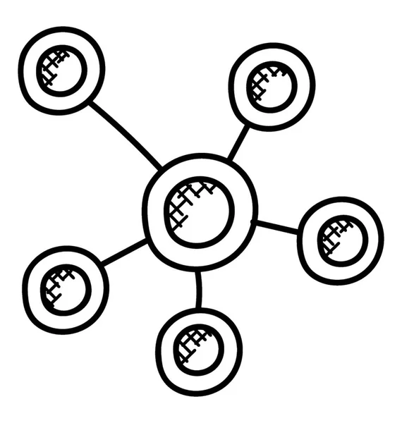 Doodle Дизайн Піктограм Мережевих Топологічних Єднань — стоковий вектор