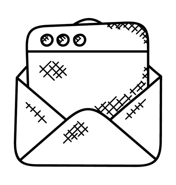 メールボックスを表す紙で開いているエンベロープ — ストックベクタ