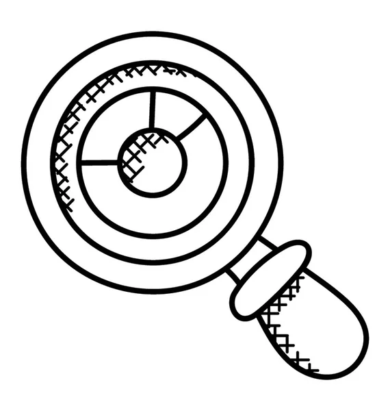 Pie Chart Magnifier Represents Business Analysis Diagram — Stock Vector