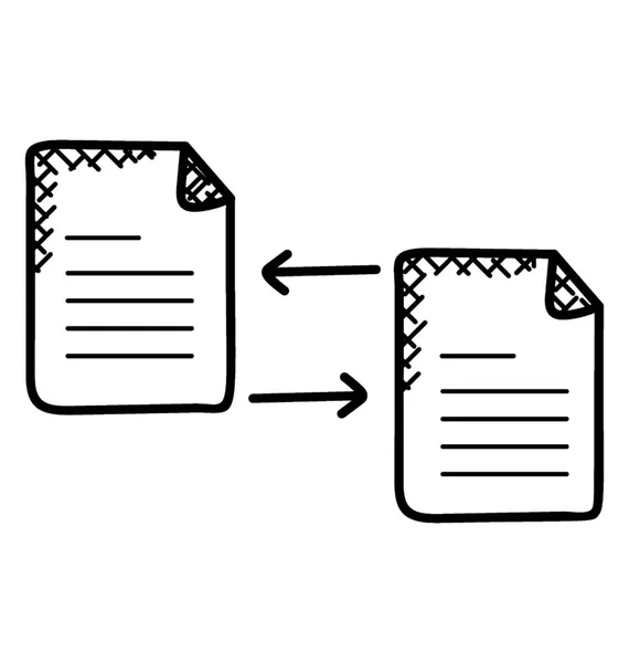 Setas Com Dois Documentos Está Compartilhando Arquivo Conceito Troca Arquivos —  Vetores de Stock