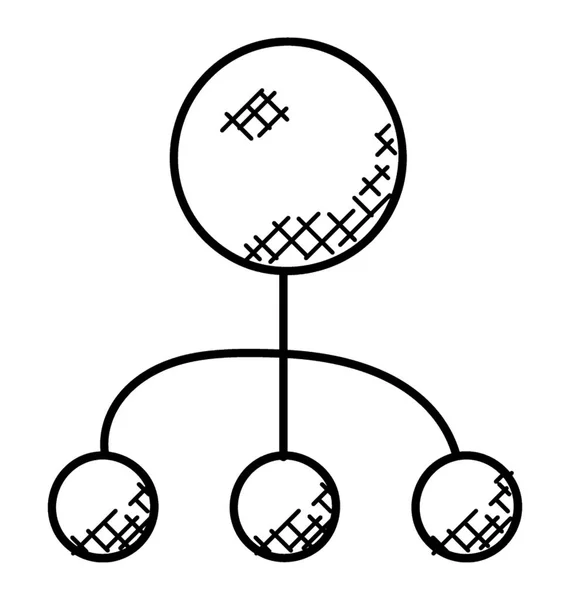 Organizační Diagram Diagram Nebo Hierarchie Ikony Designu — Stockový vektor