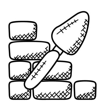 Tuğla tuğla bir duvar inşa süreci.