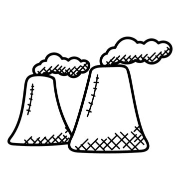 Endüstri ve sanayi sitesi tasvir dumanlı bacaları yapısını