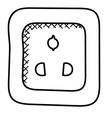 Elektrik prizine, güç kaynağı ve alternatif akım arasında bir bağlantı 