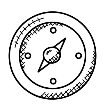 Manyetik yön pusula simgesini tasarımını doodle