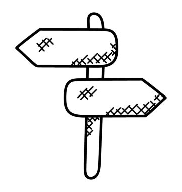 Yol kullanıcıları yönlendiren arabirimi karşısında gösteren bir tabela. 