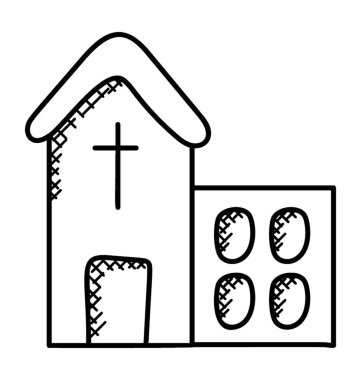 Bu nedenle kilise konumunu gösteren dini yapı gösteren bir simge..