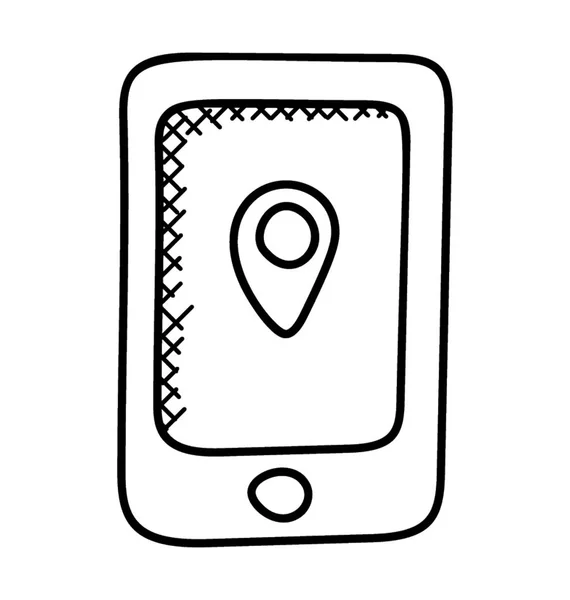 Смартфон Вказівником Місцезнаходження Екрані Зображує Концепцію Мобільного Місця Розташування — стоковий вектор