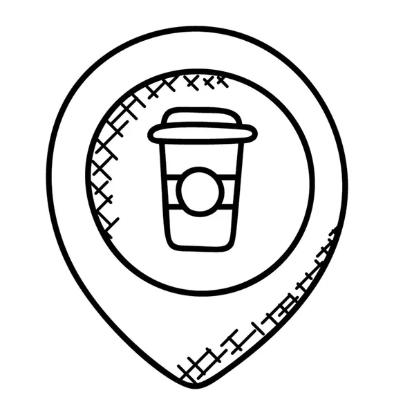 位置图中的饮料 描述咖啡馆位置的概念 — 图库矢量图片