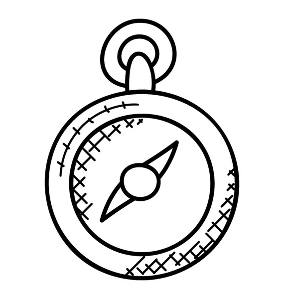 Diseño Icono Doodle Una Brújula Direccional Navegación — Archivo Imágenes Vectoriales