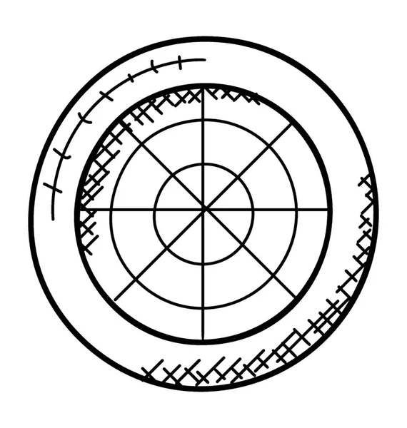 Ein Kreisförmiges Objekt Mit Radiowellen Die Das Konzept Des Radars — Stockvektor