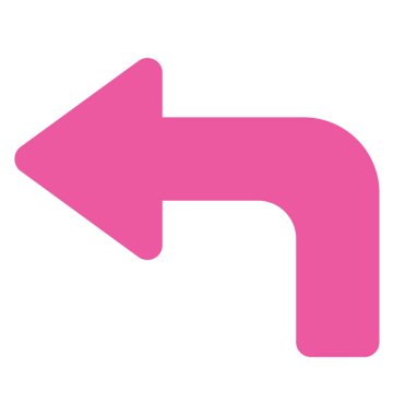 Sola Bükülü Oka bir düz simge görüntüsünü 