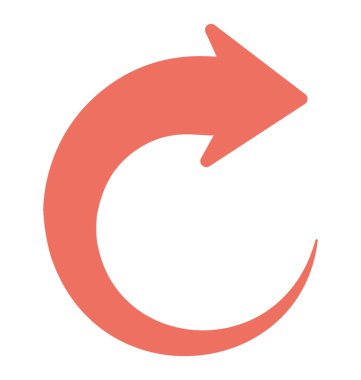 Sağa Bükülü Oka bir düz simge görüntüsünü 