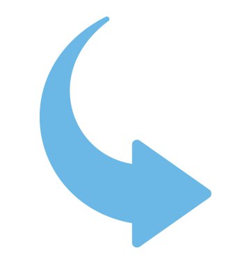 Düz simge görüntüsünü eğri sağa ok 