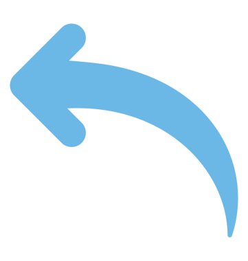 Düz simge görüntüsünü eğri sola ok 